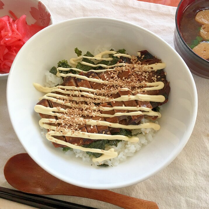 レンチン秋刀魚みりん干しの海苔ごまマヨご飯♡